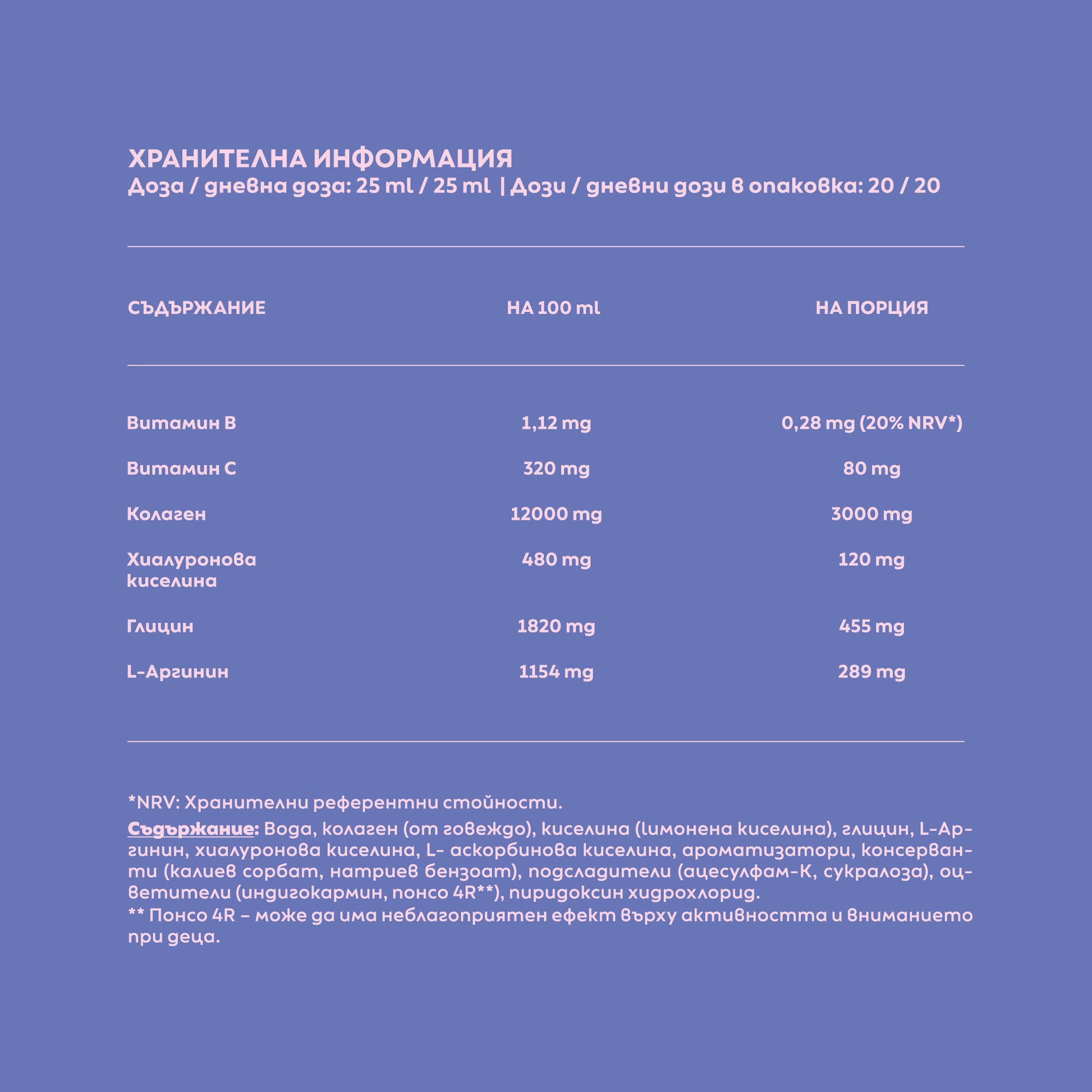 Течен колаген, Хранителни добавки, Кожа, Коса, Нокти, Укрепяща формула